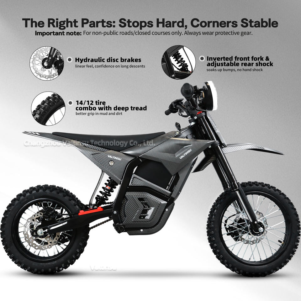 Valtinsu EM5 Electric Dirtbike 2500 Watt Peak Power 48 Volt