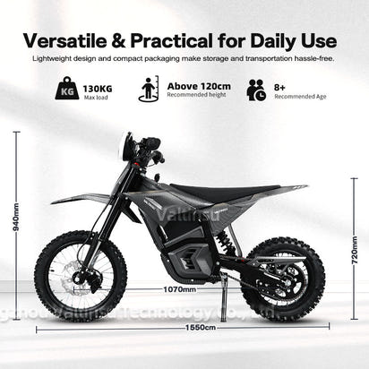 Valtinsu EM5 Electric Dirtbike 2500 Watt Peak Power 48 Volt