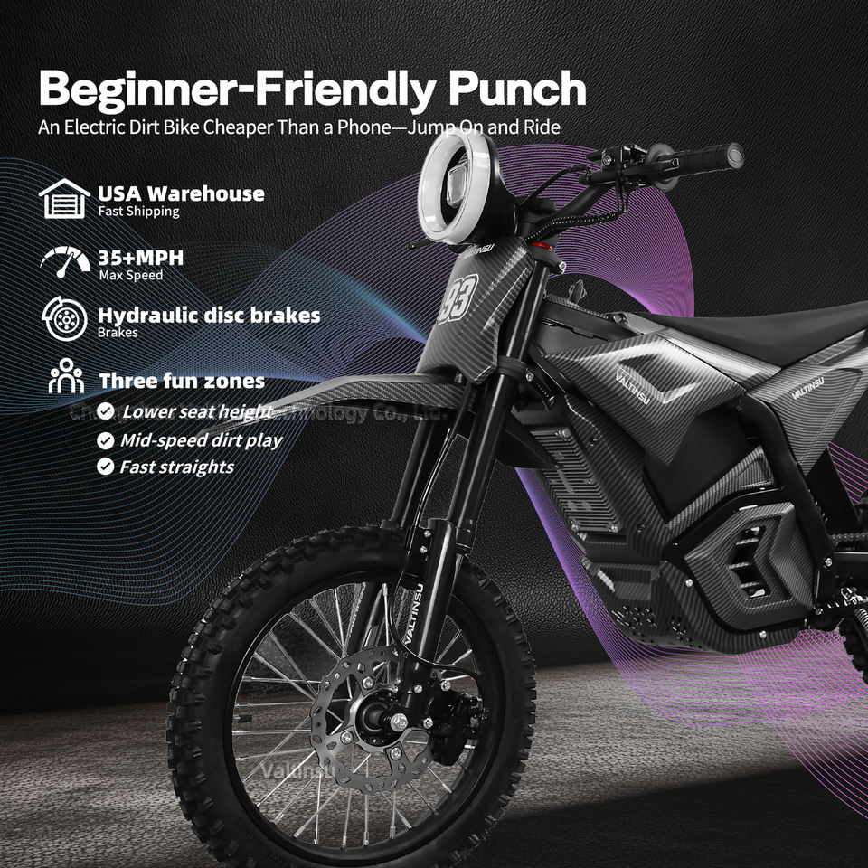 Valtinsu EM5 Electric Dirtbike 2500 Watt Peak Power 48 Volt