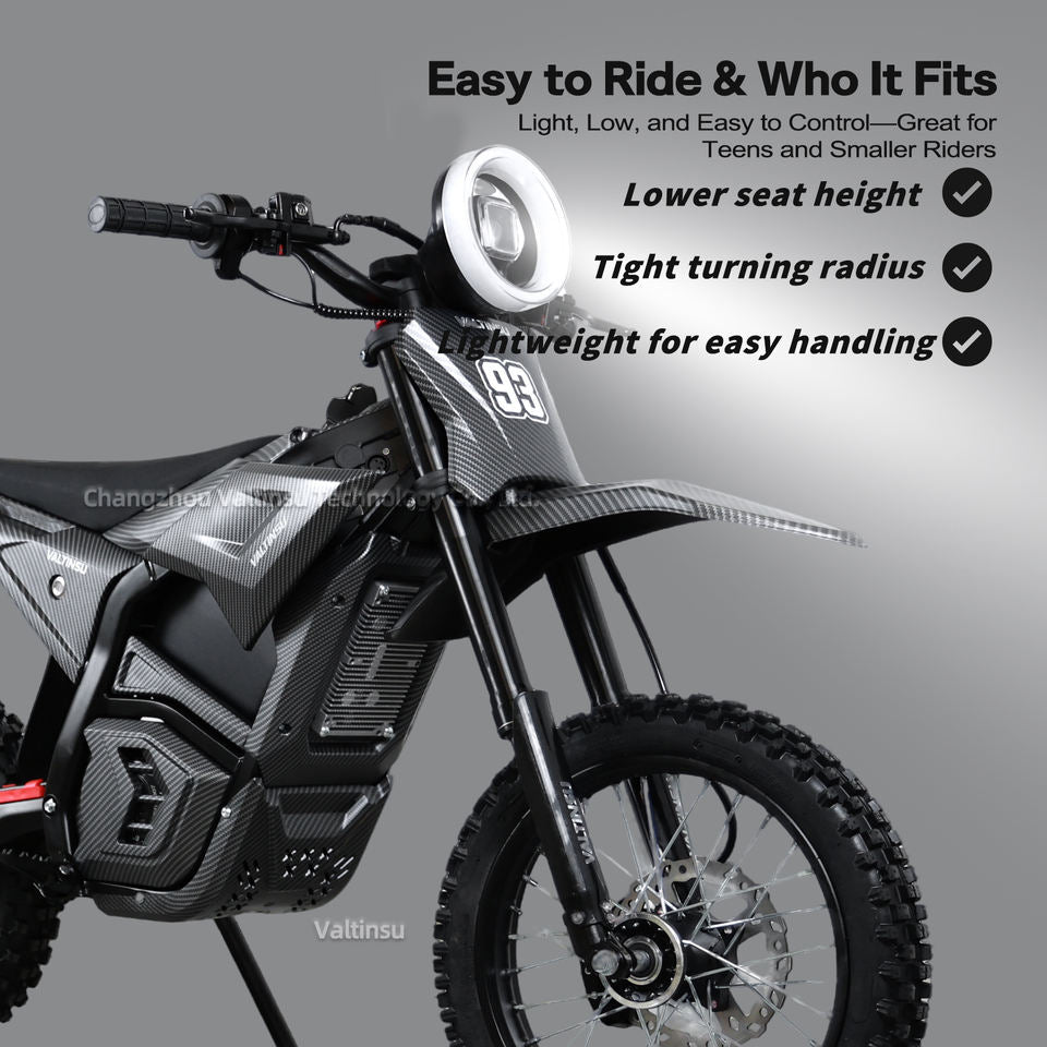 Valtinsu EM5 Electric Dirtbike 2500 Watt Peak Power 48 Volt